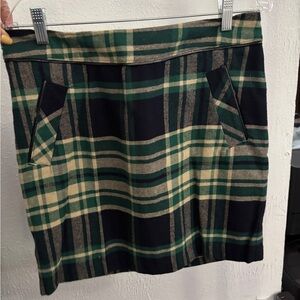 Tommy Hilfiger Green and Black Plaid Pencil Skirt